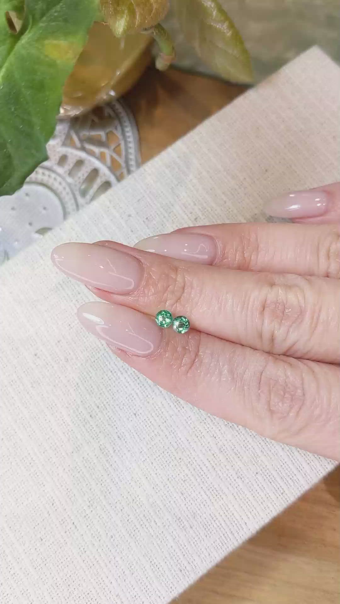 0.50 Ct.Tw.Total Carat Weight Emerald Pair from Zambia Size Video