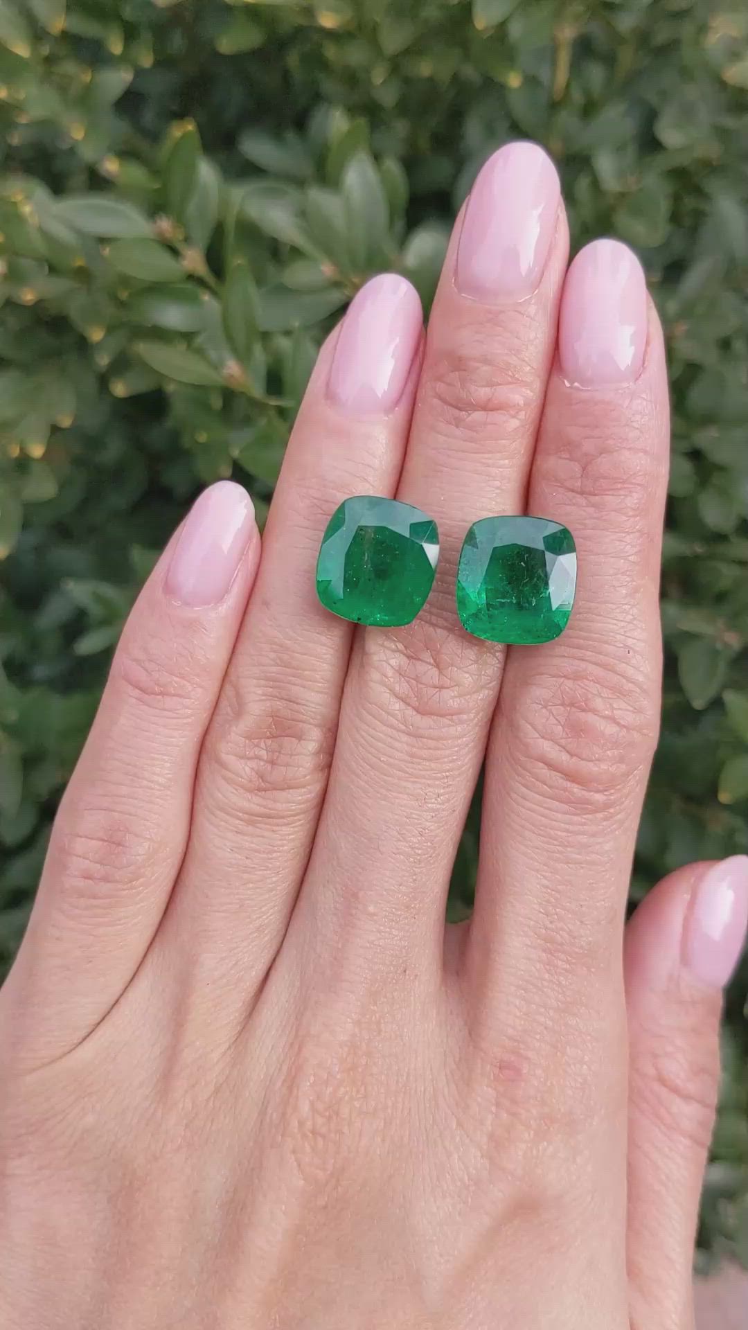 15.30 Ct.Tw.Total Carat Weight Emerald Pair from Zambia Size Video