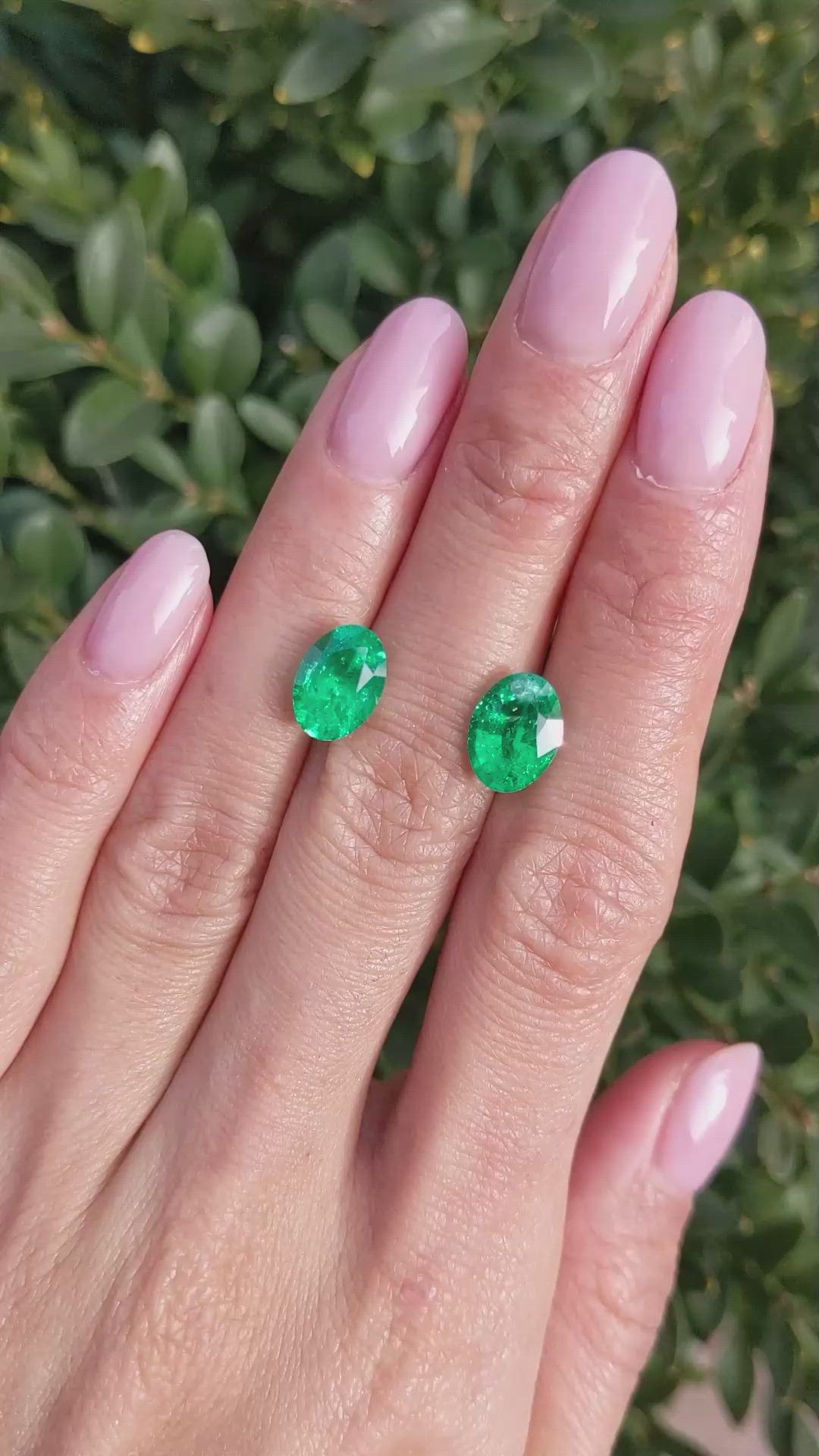 4.57&nbsp;Ct.Tw.Total Carat Weight Emerald Pair from Ethiopia Size Video