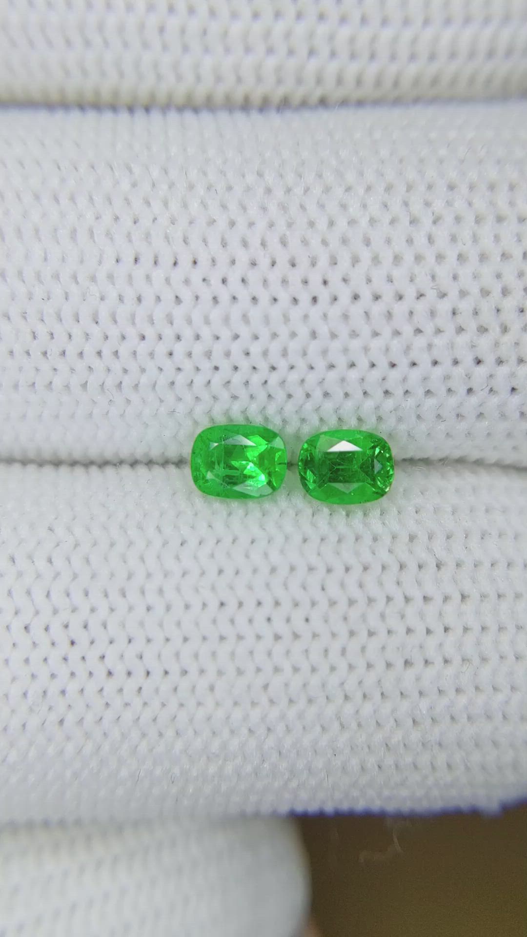 0.62 Ct.Tw.Total Carat Weight Emerald Pair from Afghanistan Size Video