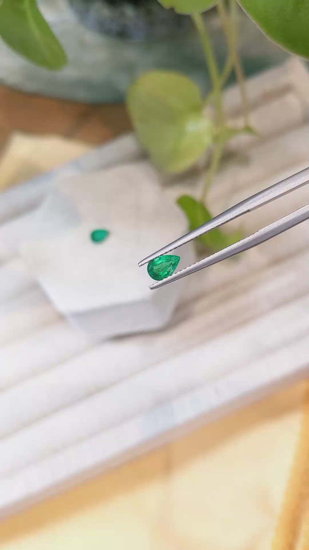 0.73&nbsp;Ct.Tw.Total Carat Weight Emerald Pair from Zambia Size Video