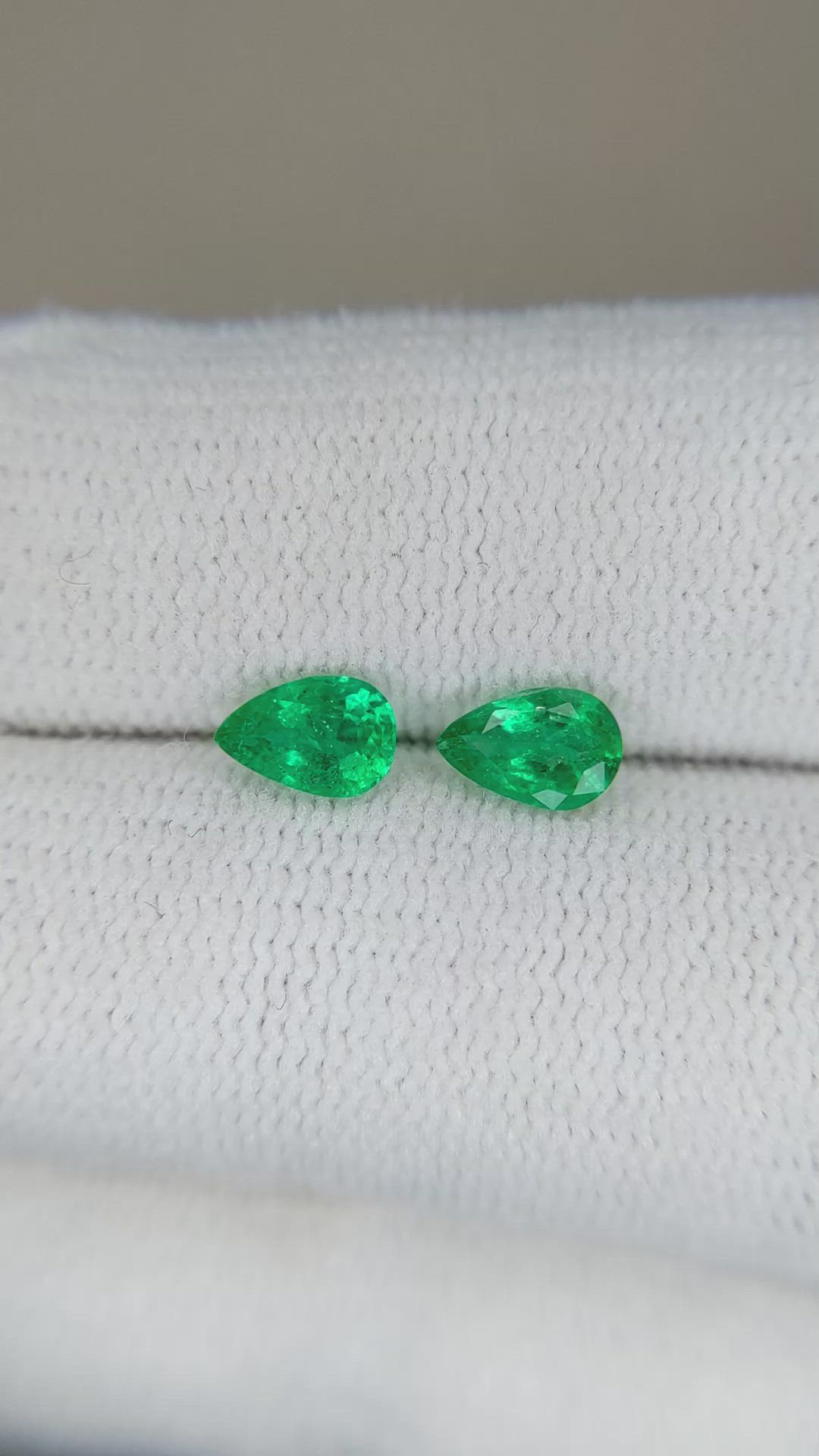 0.64 Ct.Tw.Total Carat Weight Emerald Pair from Zambia Size Video