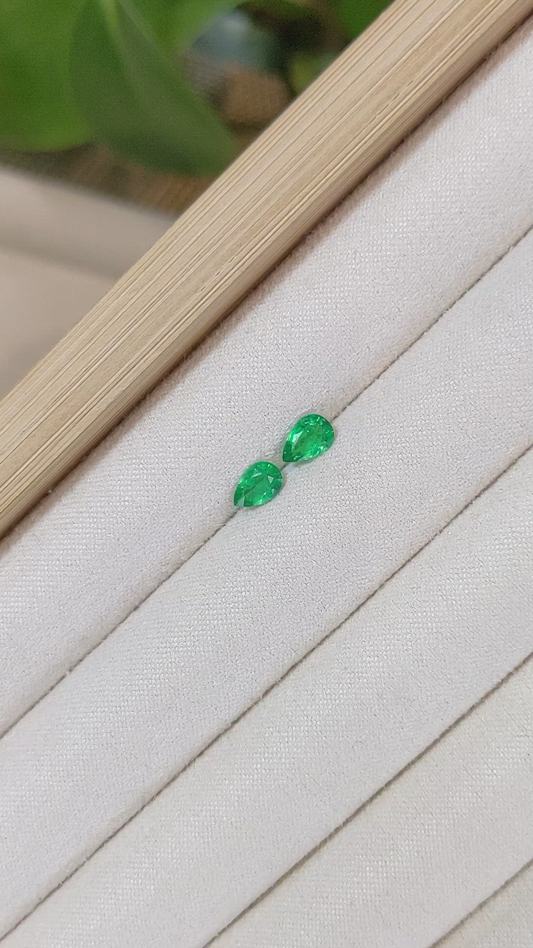 0.69&nbsp;Ct.Tw.Total Carat Weight Emerald Pair from Zambia Size Video