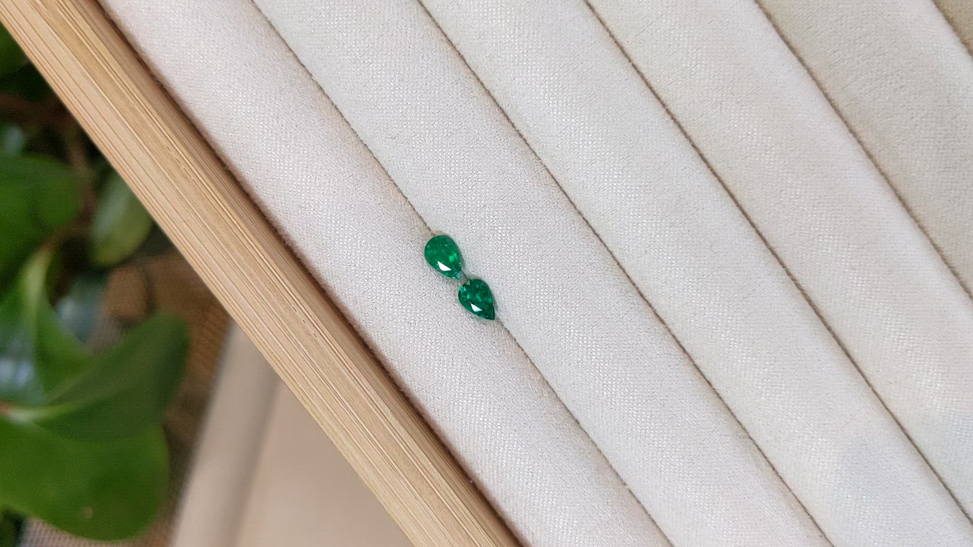 0.69 Ct.Tw.Total Carat Weight Emerald Pair from Zambia Size Video