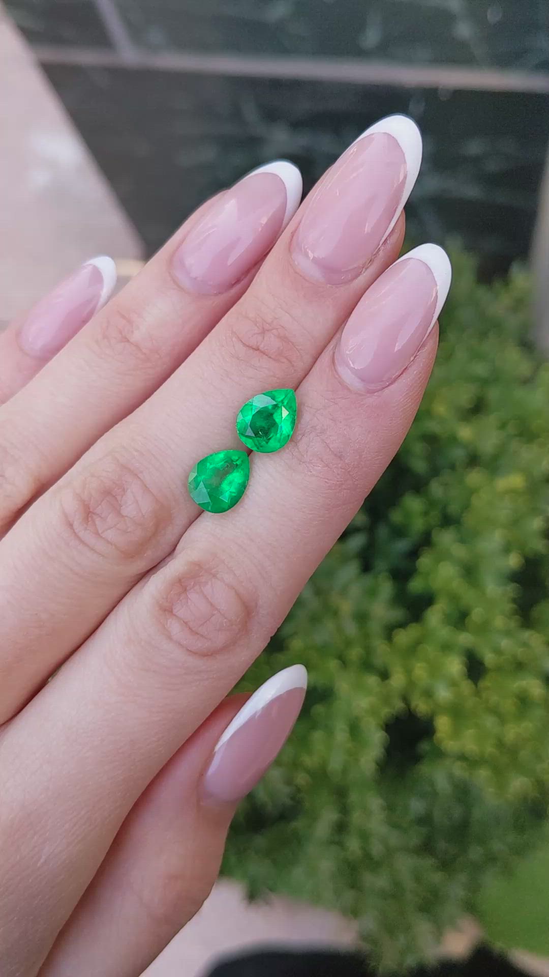 3.74 Ct.Tw.Total Carat Weight Emerald Pair from Afghanistan Size Video