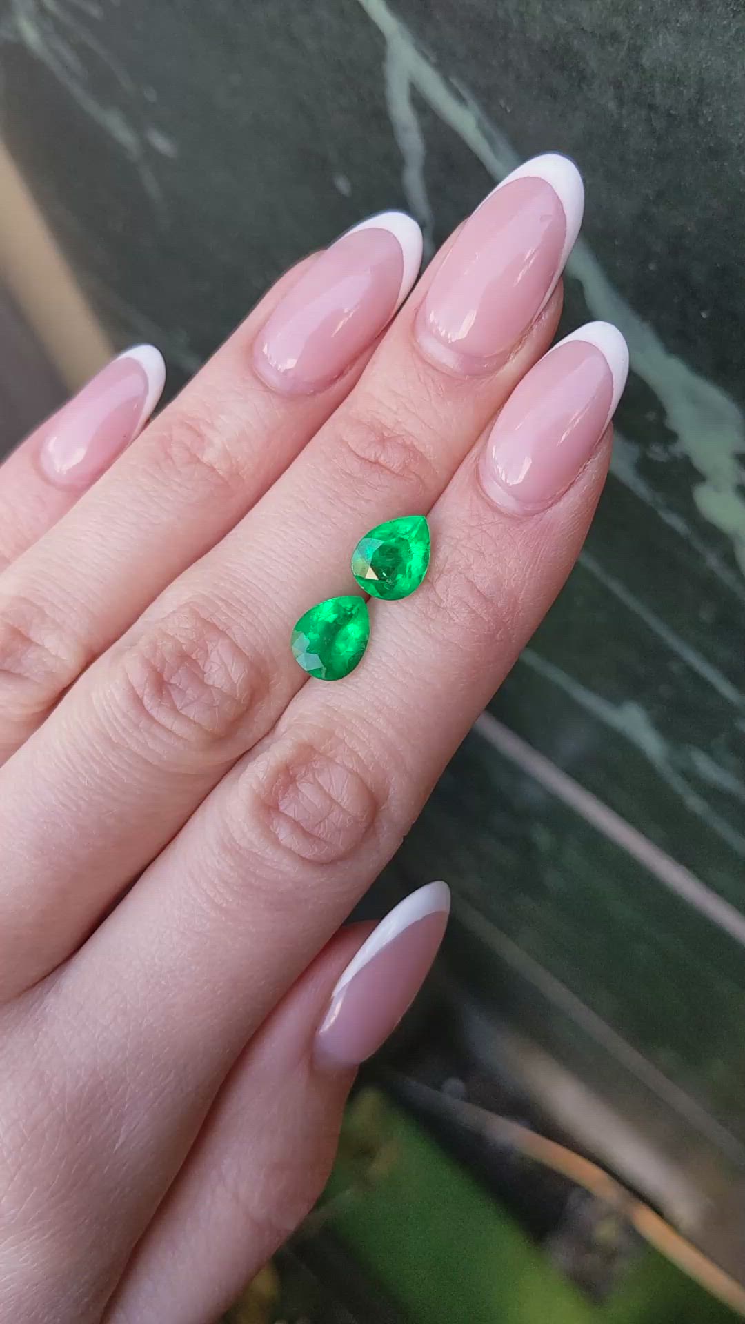 3.74 Ct.Tw.Total Carat Weight Emerald Pair from Afghanistan Size Video