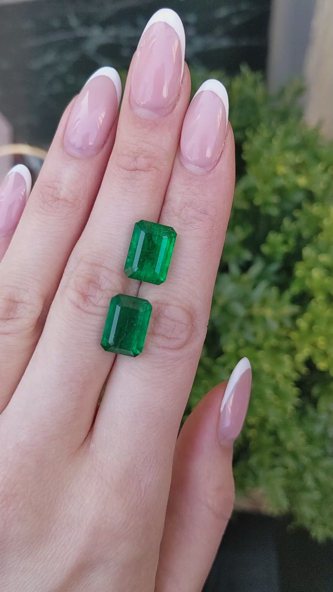15.40 Ct.Tw.Total Carat Weight Emerald Pair from Zambia Size Video