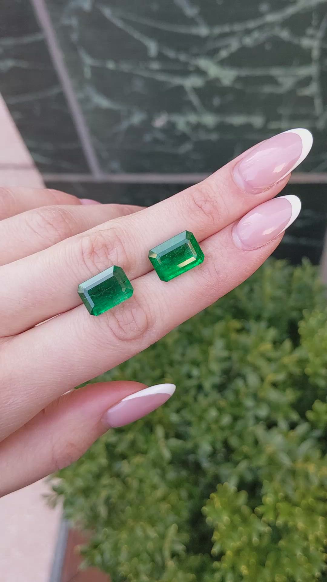 15.40 Ct.Tw.Total Carat Weight Emerald Pair from Zambia Size Video