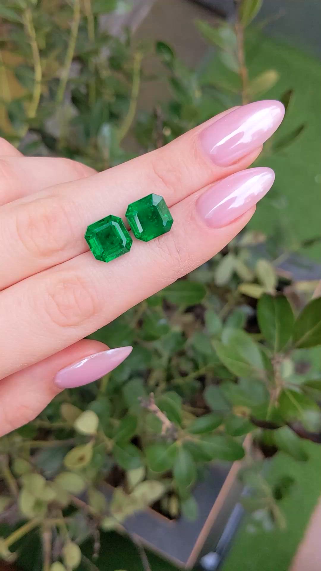 9.33&nbsp;Ct.Tw.Total Carat Weight Emerald Pair from Zambia Size Video