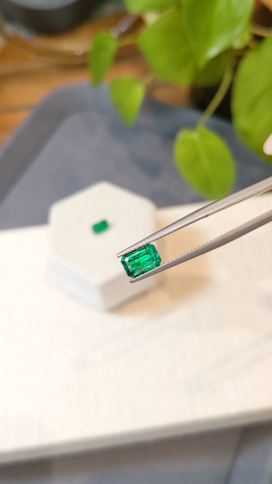 2.19 Ct.Tw.Total Carat Weight Emerald Pair from Russia Size Video