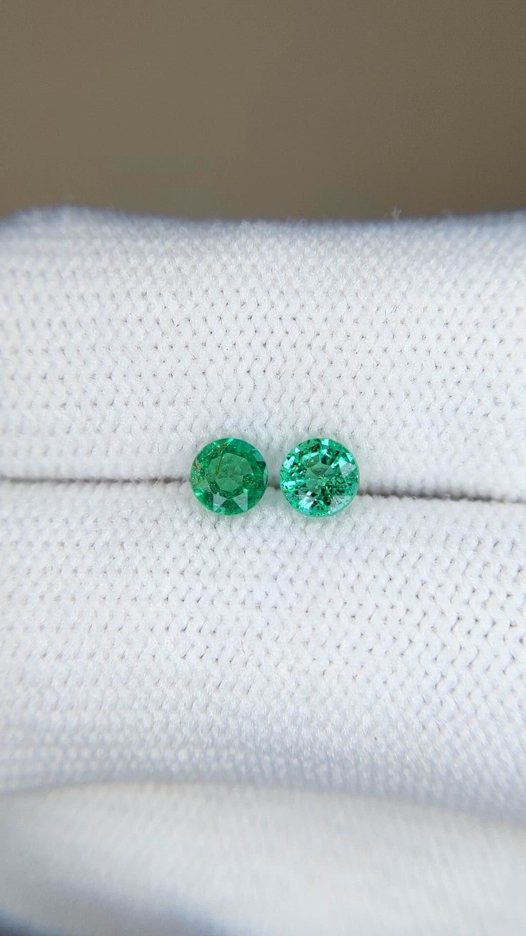 0.56 Ct.Tw.Total Carat Weight Emerald Pair from Zambia Size Video
