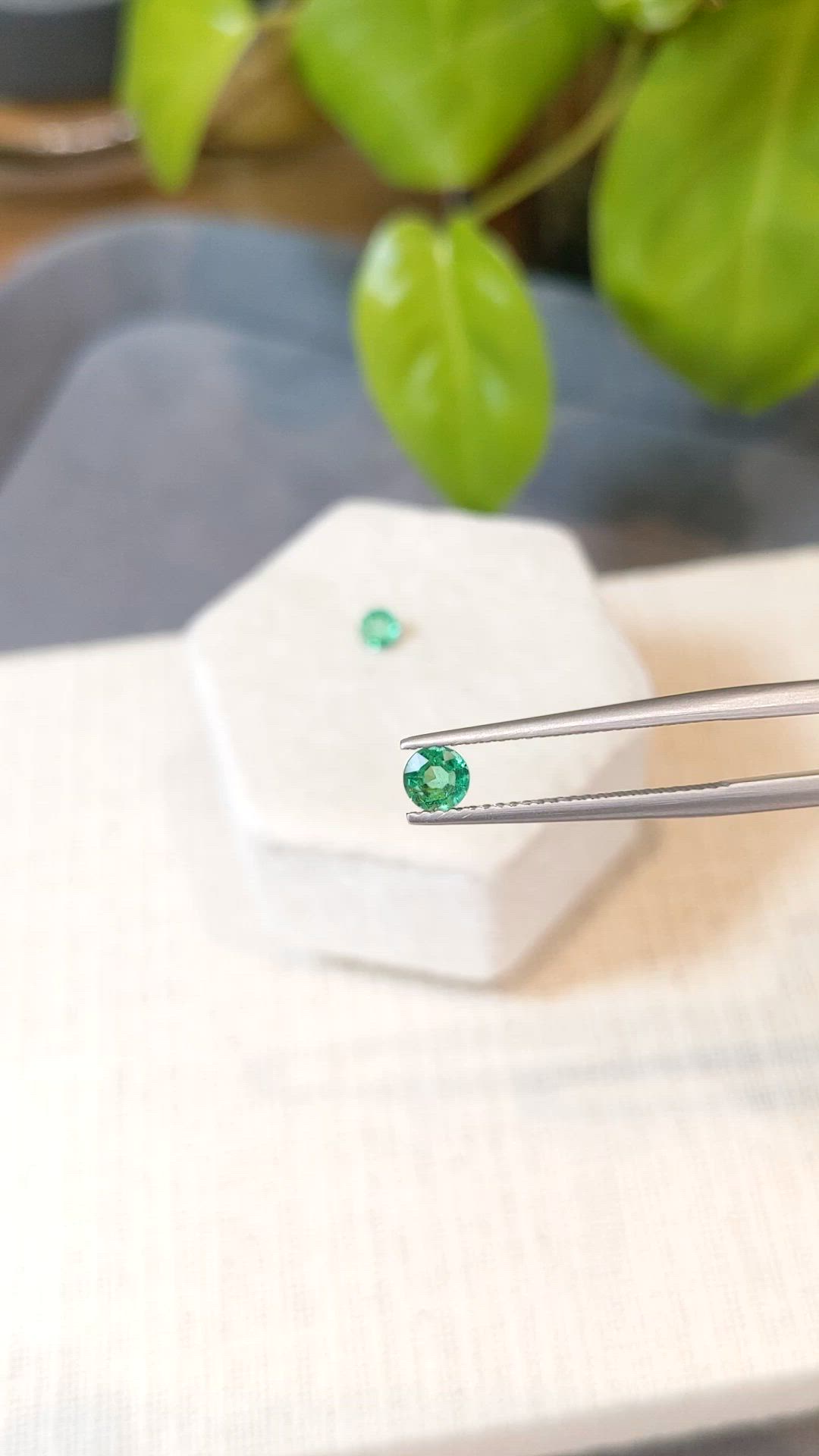 0.56 Ct.Tw.Total Carat Weight Emerald Pair from Zambia Size Video