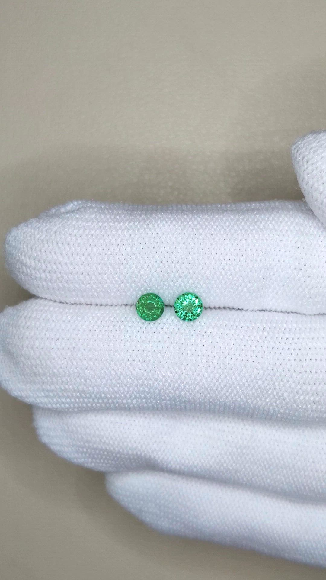 0.56 Ct.Tw.Total Carat Weight Emerald Pair from Zambia Size Video