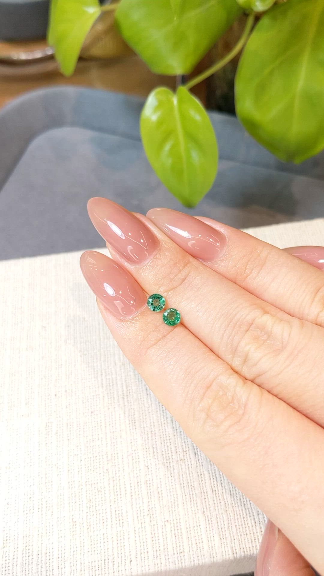0.56 Ct.Tw.Total Carat Weight Emerald Pair from Zambia Size Video