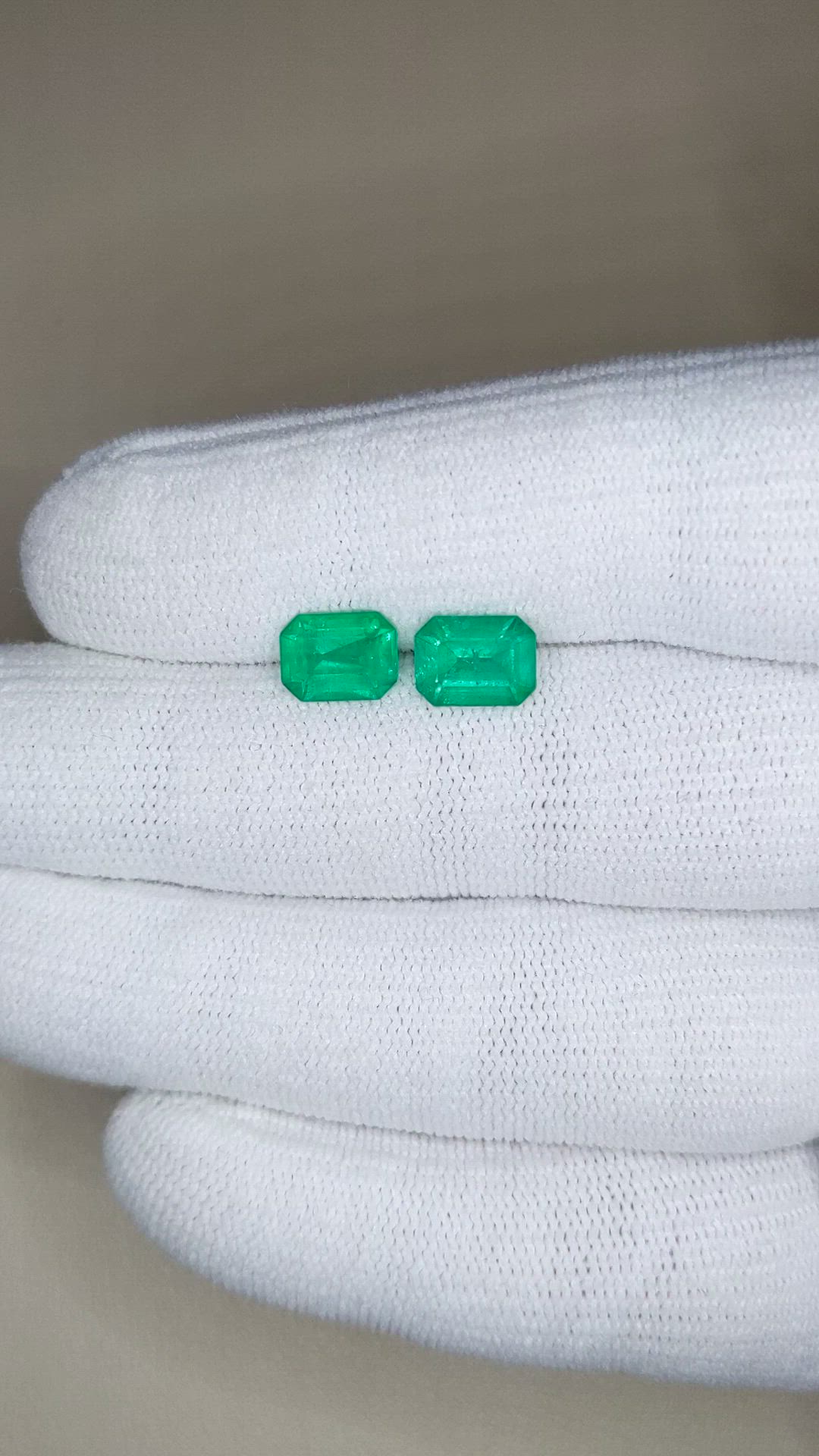 2.53 Ct.Tw.Total Carat Weight Emerald Pair from Brazil Size Video