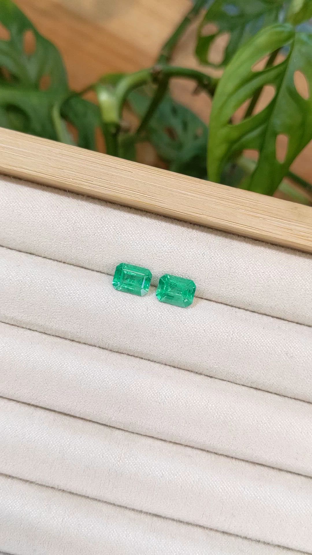 2.53&nbsp;Ct.Tw.Total Carat Weight Emerald Pair from Brazil Size Video