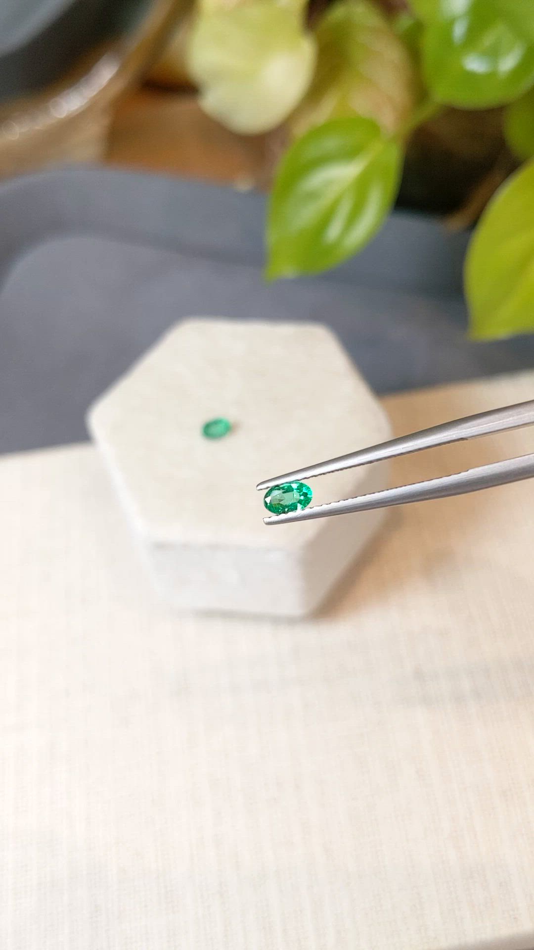 0.40 Ct.Tw.Total Carat Weight Emerald Pair from Afghanistan Size Video