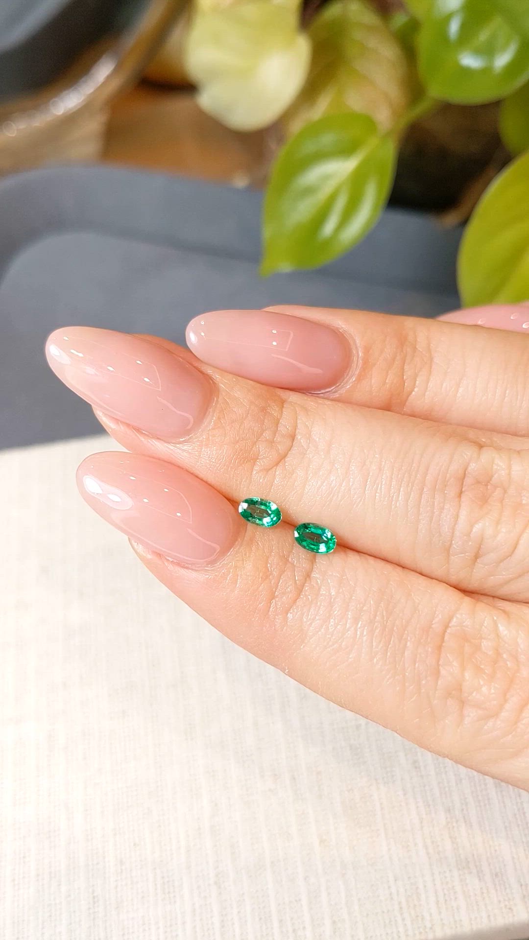 0.40 Ct.Tw.Total Carat Weight Emerald Pair from Afghanistan Size Video