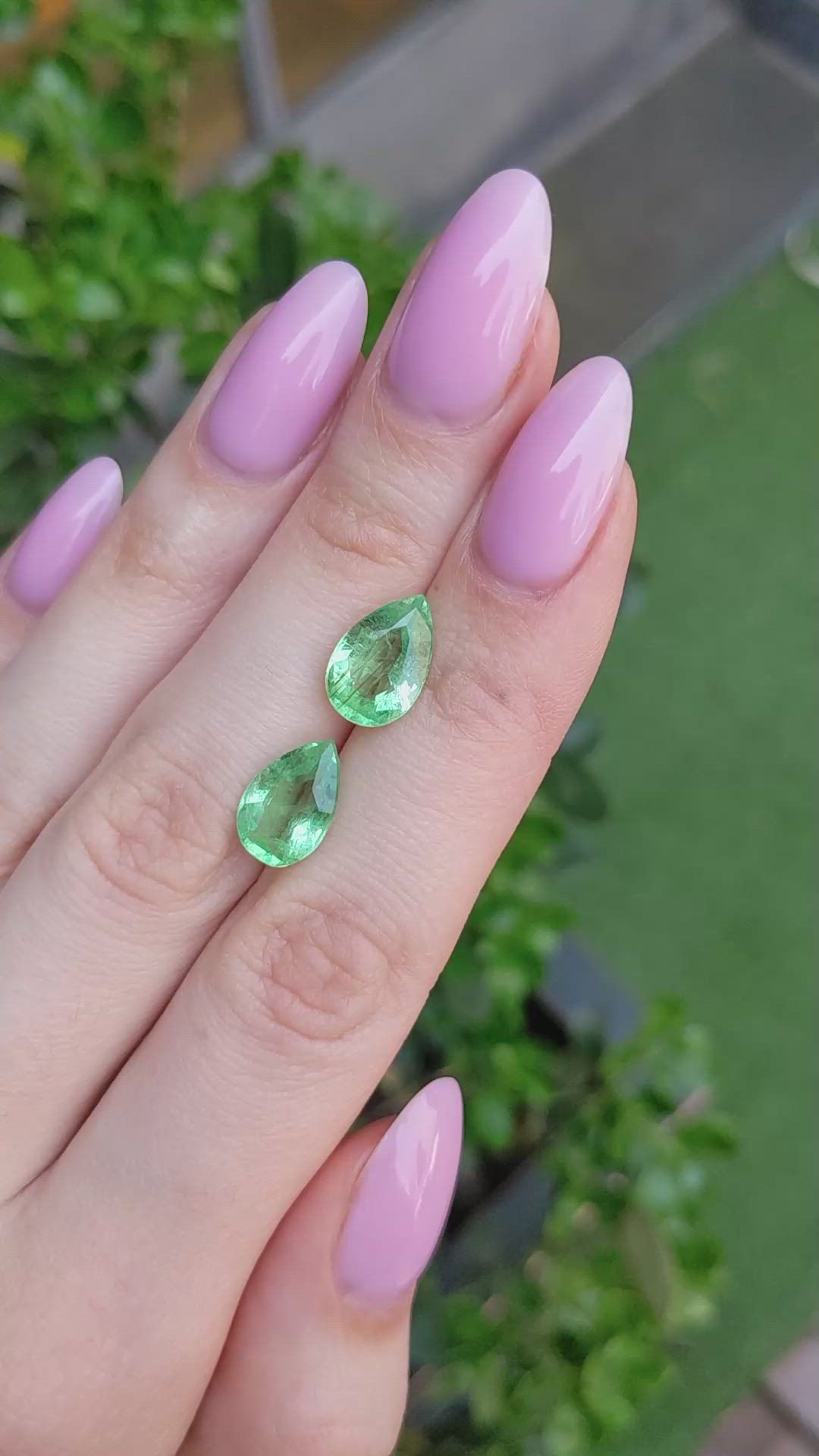 5.64 Ct.Tw.Total Carat Weight Emerald Pair from Colombia Size Video