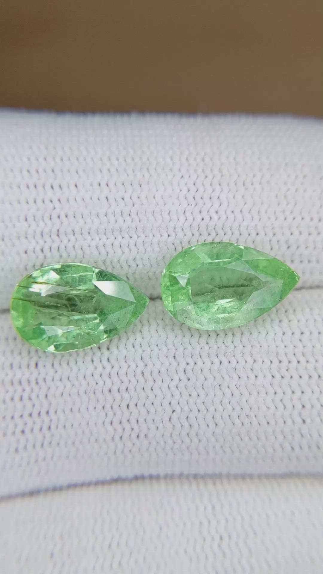5.64 Ct.Tw.Total Carat Weight Emerald Pair from Colombia Size Video