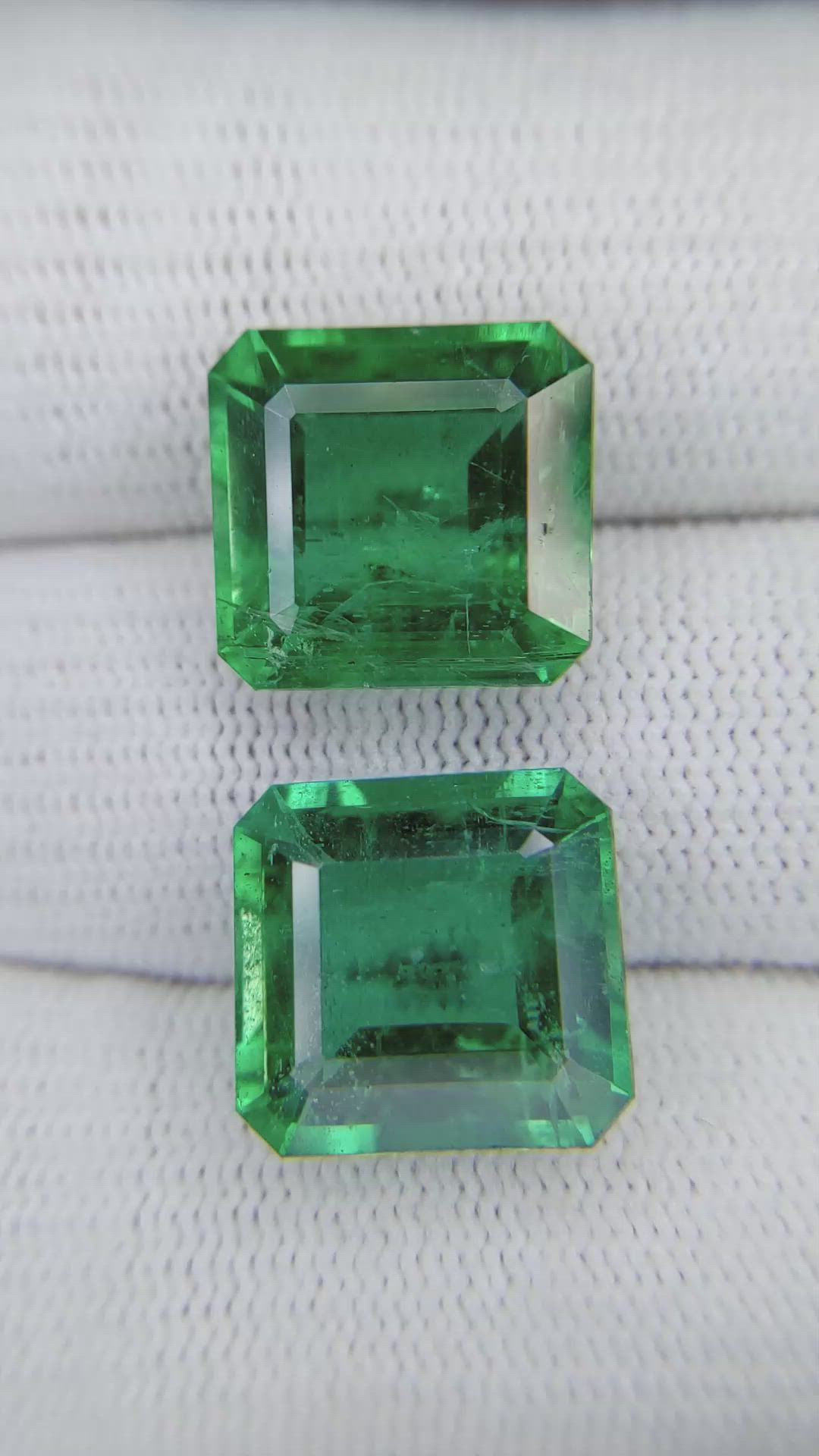 16.65 Ct.Tw.Total Carat Weight Emerald Pair from Zambia Size Video