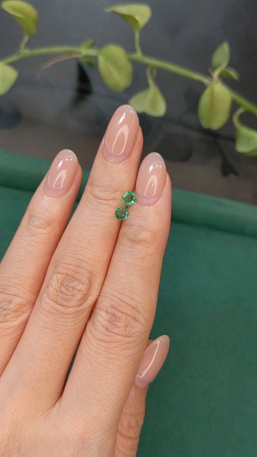 0.36&nbsp;Ct.Tw.Total Carat Weight Emerald Pair from Zambia Size Video