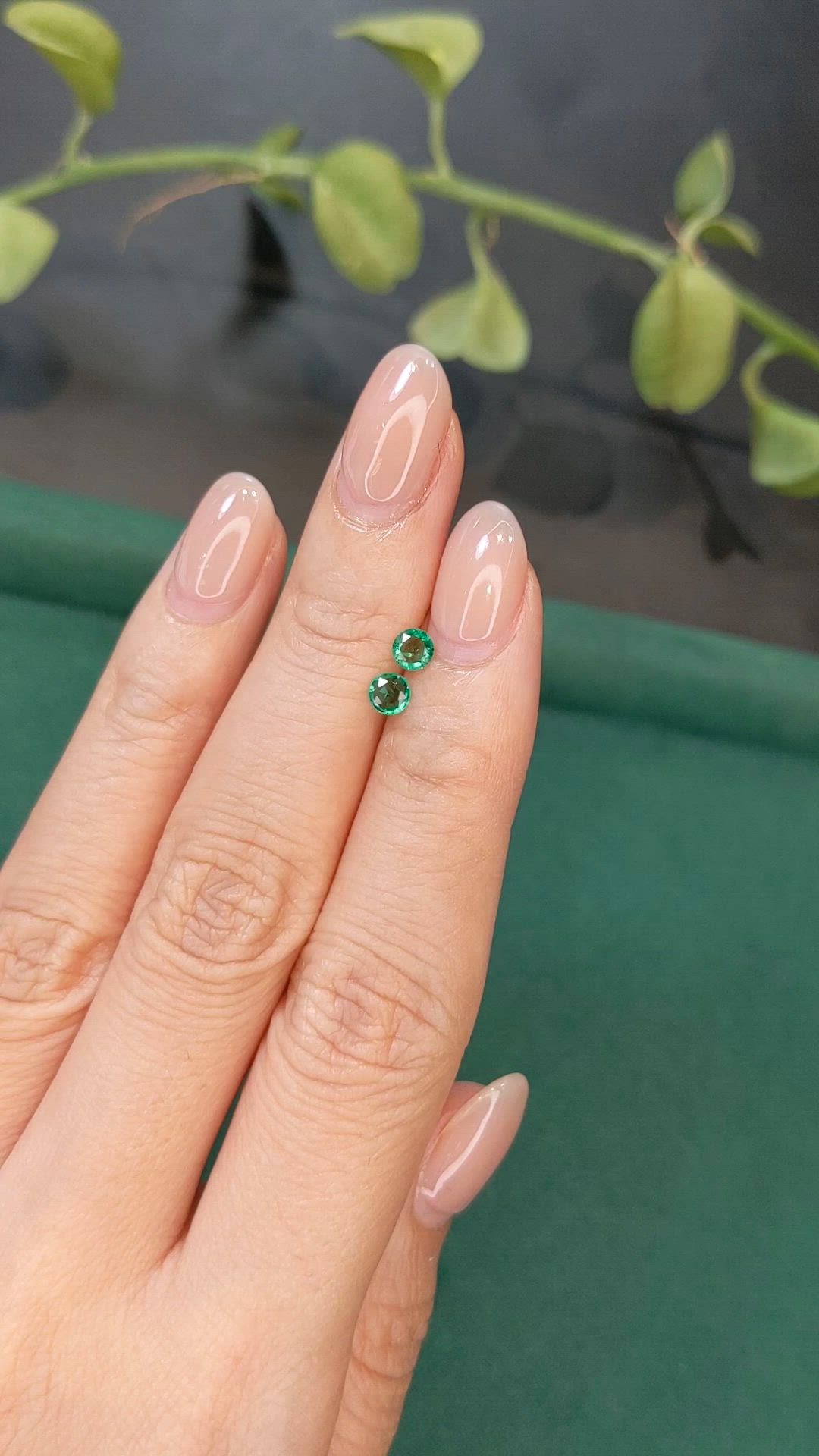 0.32&nbsp;Ct.Tw.Total Carat Weight Emerald Pair from Zambia Size Video