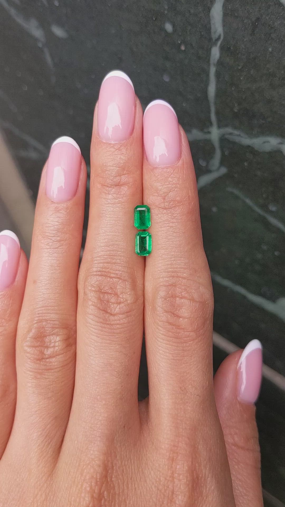1.05 Ct.Tw.Total Carat Weight Emerald Pair from Afghanistan Size Video