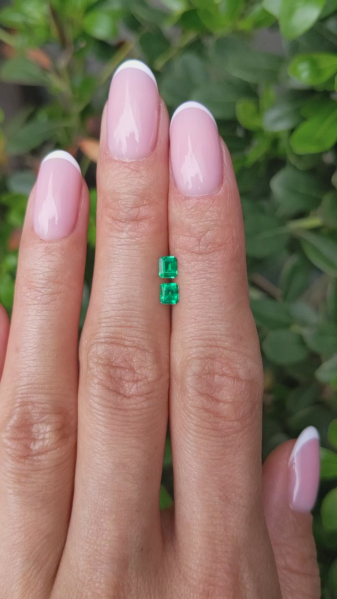 0.40 Ct.Tw.Total Carat Weight Emerald Pair from Afghanistan Size Video