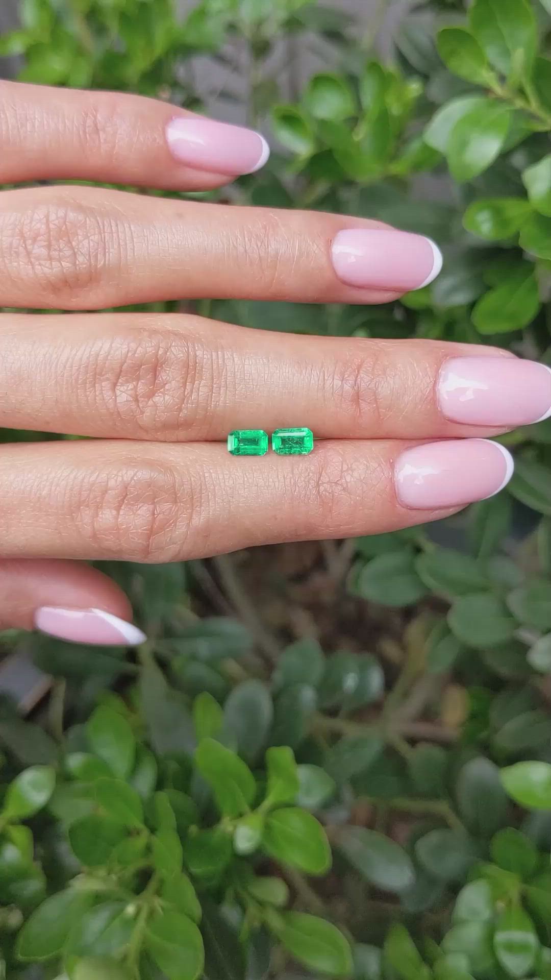 0.73&nbsp;Ct.Tw.Total Carat Weight Emerald Pair from Afghanistan Size Video