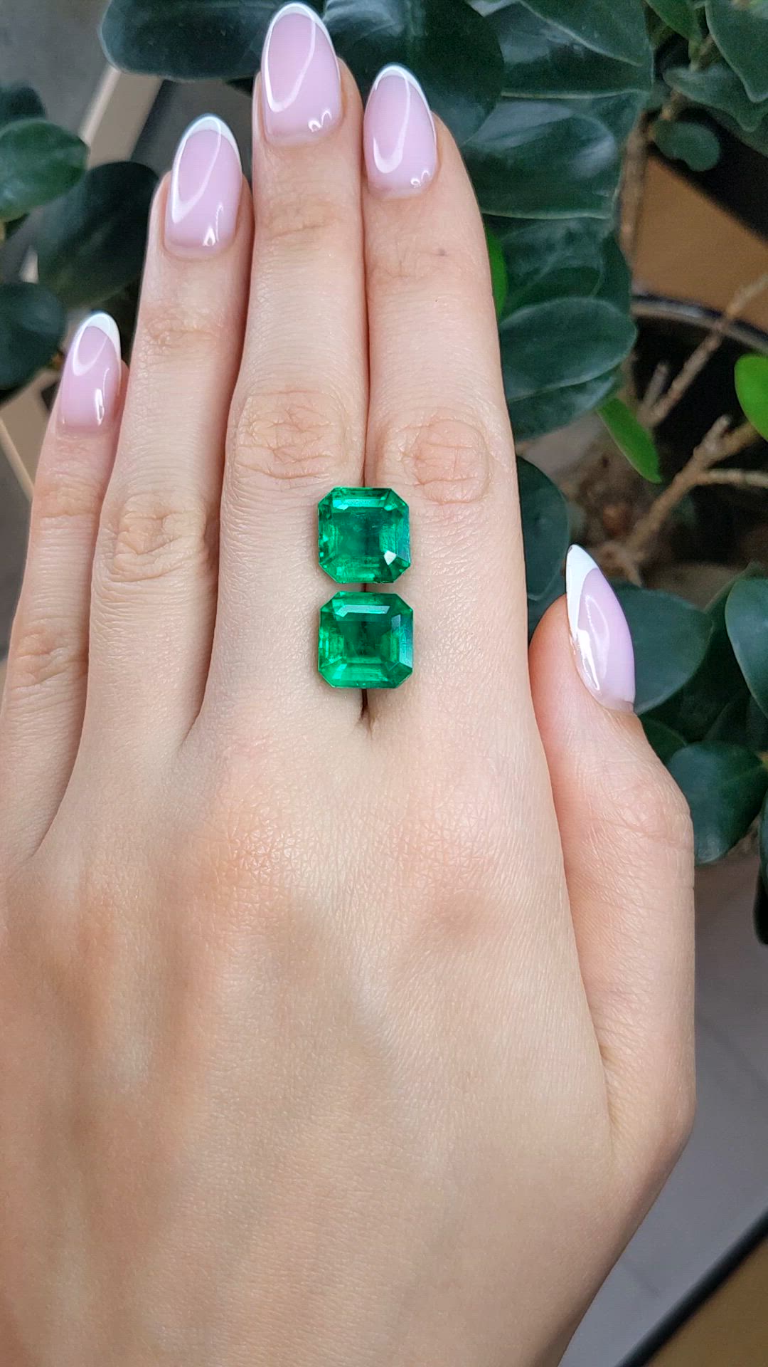 13.02 Ct.Tw.Total Carat Weight Emerald Pair from Zambia Size Video
