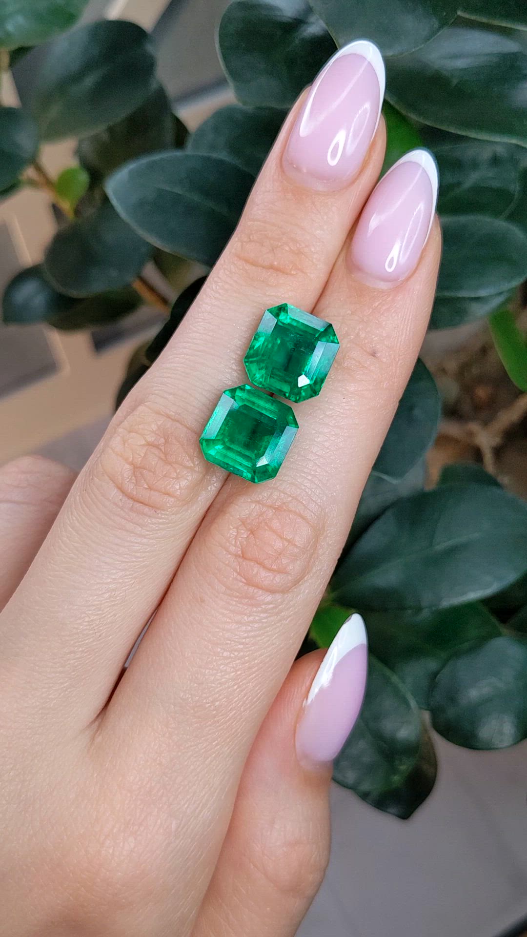 13.02 Ct.Tw.Total Carat Weight Emerald Pair from Zambia Size Video
