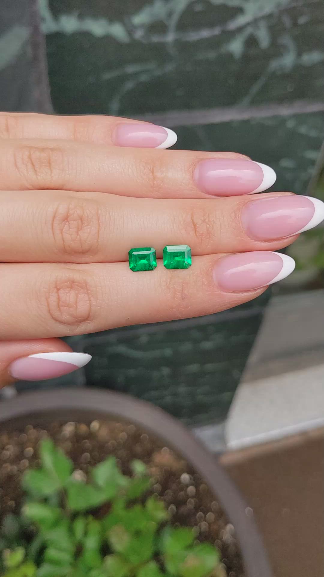 2.04 Ct.Tw.Total Carat Weight Emerald Pair from Colombia Size Video