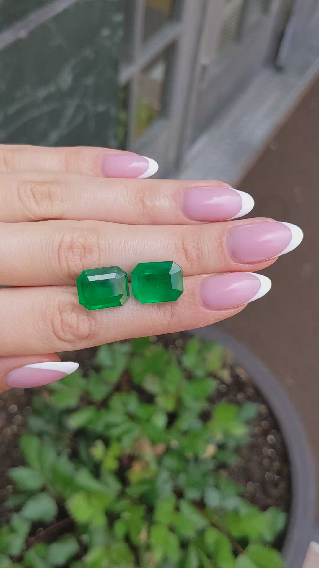 15.41 Ct.Tw.Total Carat Weight Emerald Pair from Colombia Size Video