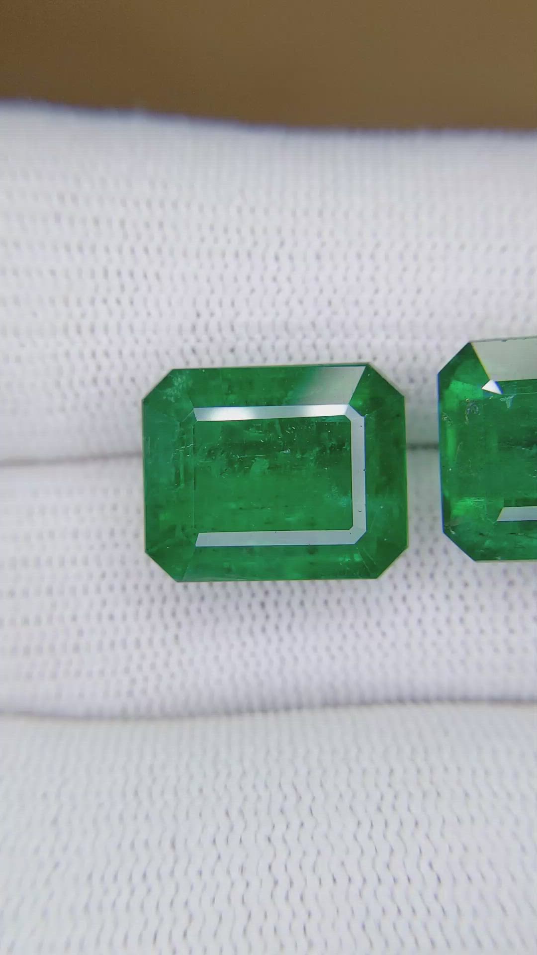 22.22 Ct.Tw.Total Carat Weight Emerald Pair from Zambia Size Video