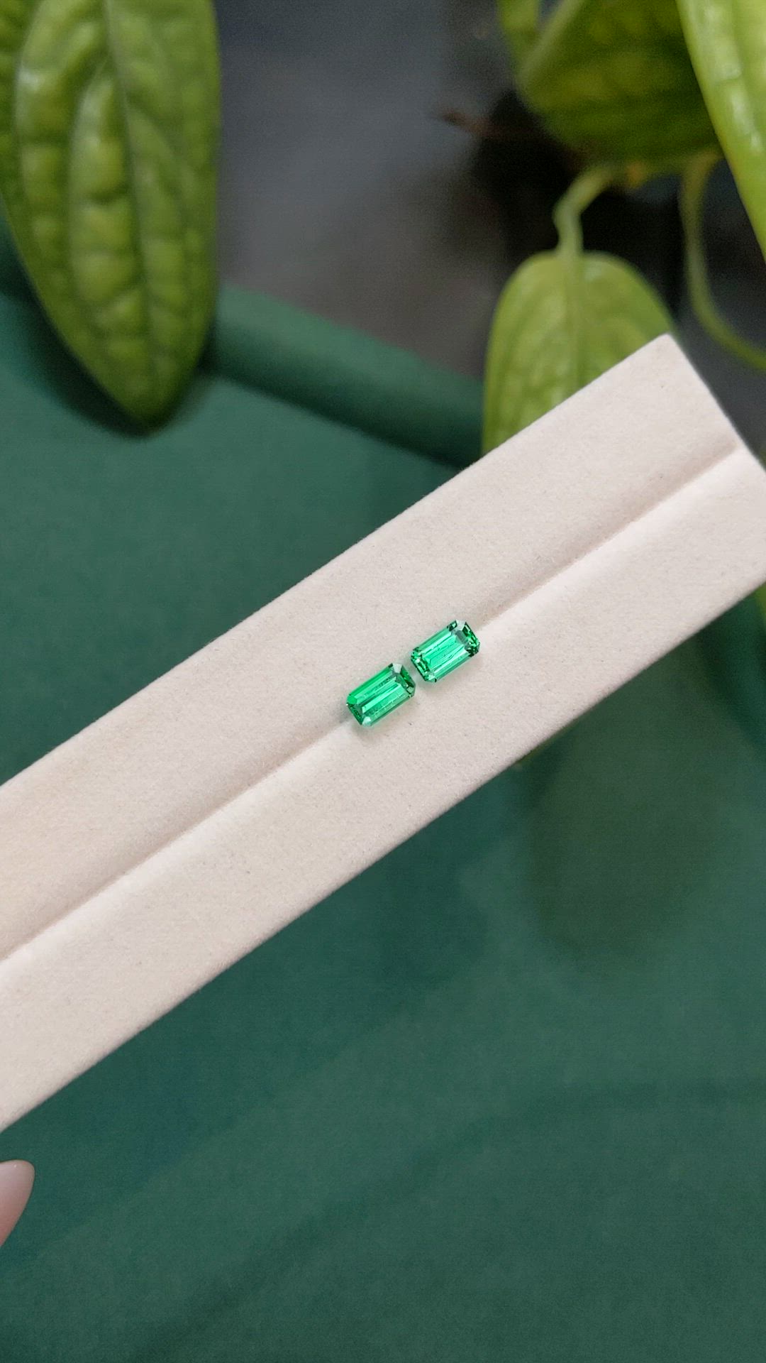 1.11 Ct.Tw.Total Carat Weight Emerald Pair from Russia Size Video