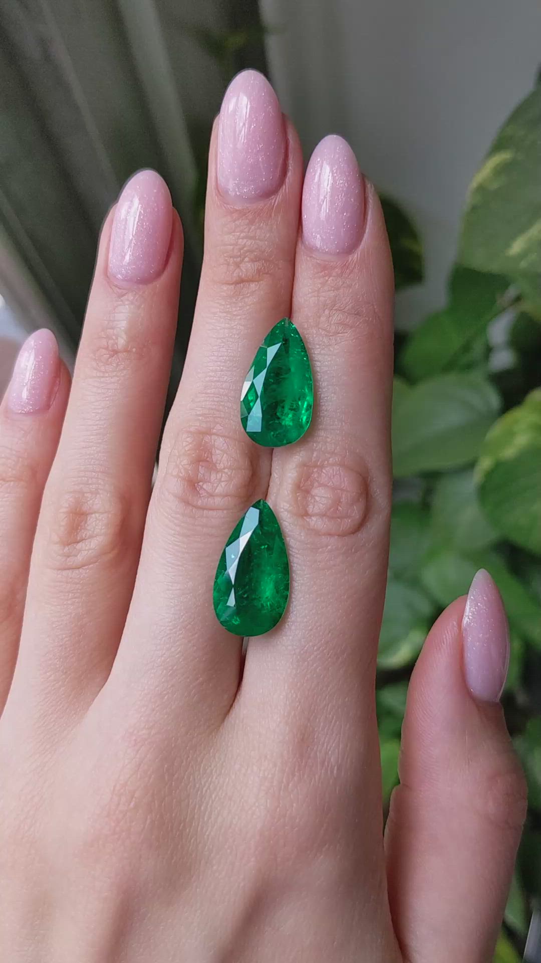 16.00 Ct.Tw.Total Carat Weight Emerald Pair from Colombia - Muzo Size Video