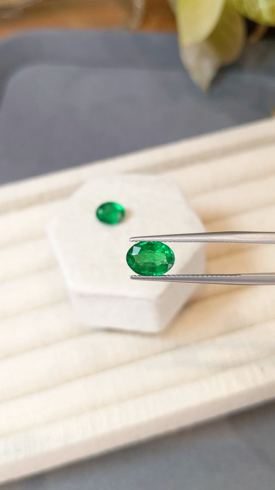3.46&nbsp;Ct.Tw.Total Carat Weight Emerald Pair from Zambia Size Video