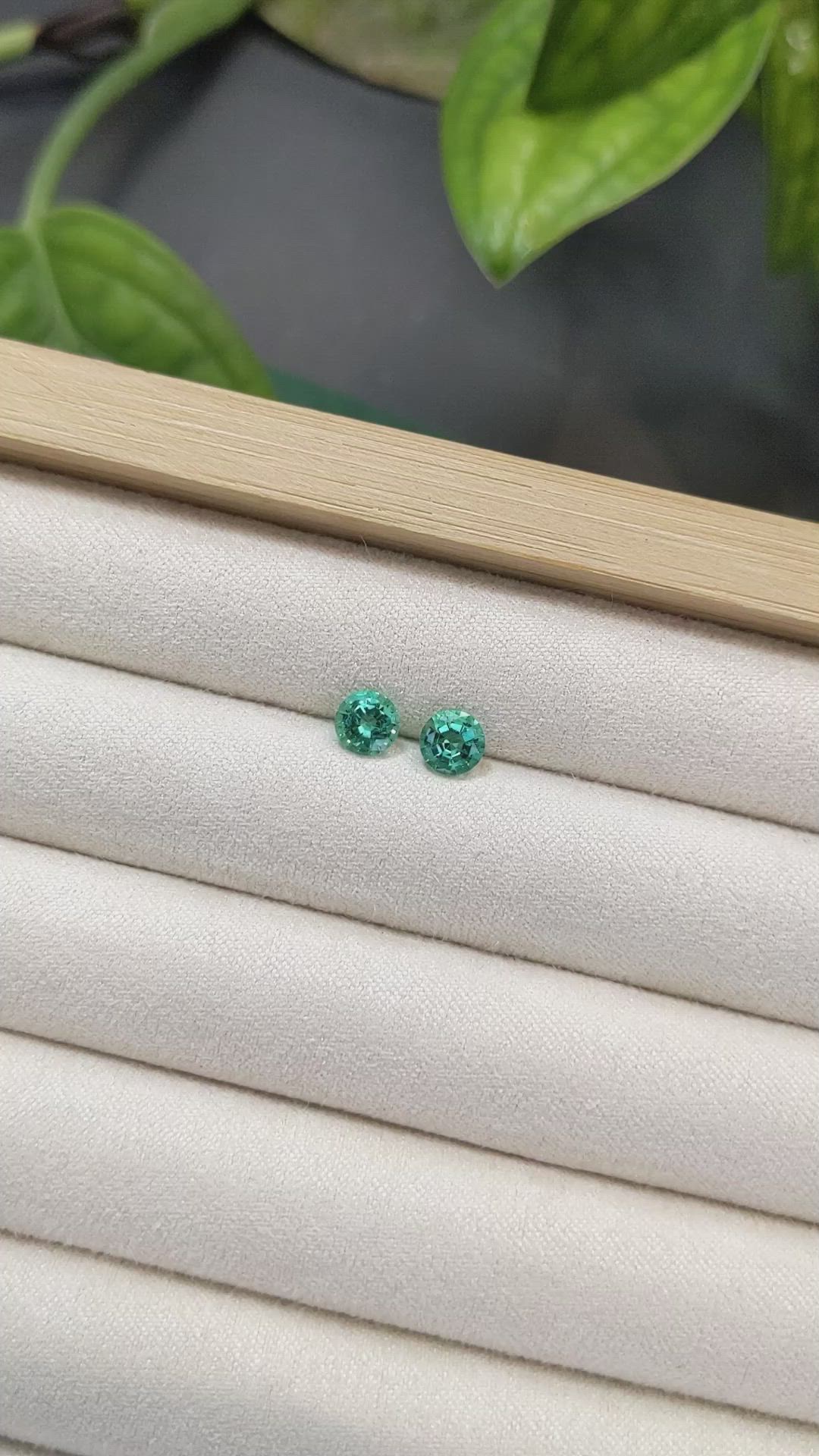 1.21 Ct.Tw.Total Carat Weight Emerald Pair from Zambia Size Video