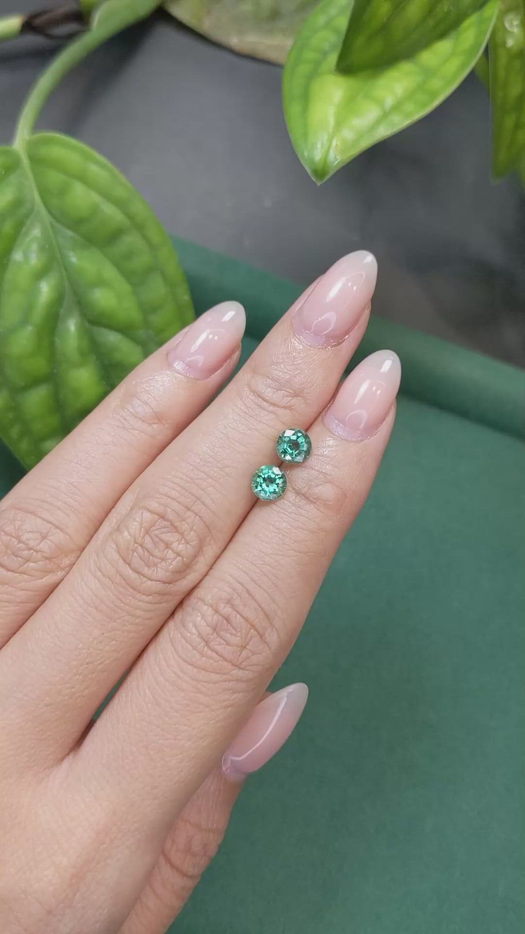 1.21 Ct.Tw.Total Carat Weight Emerald Pair from Zambia Size Video