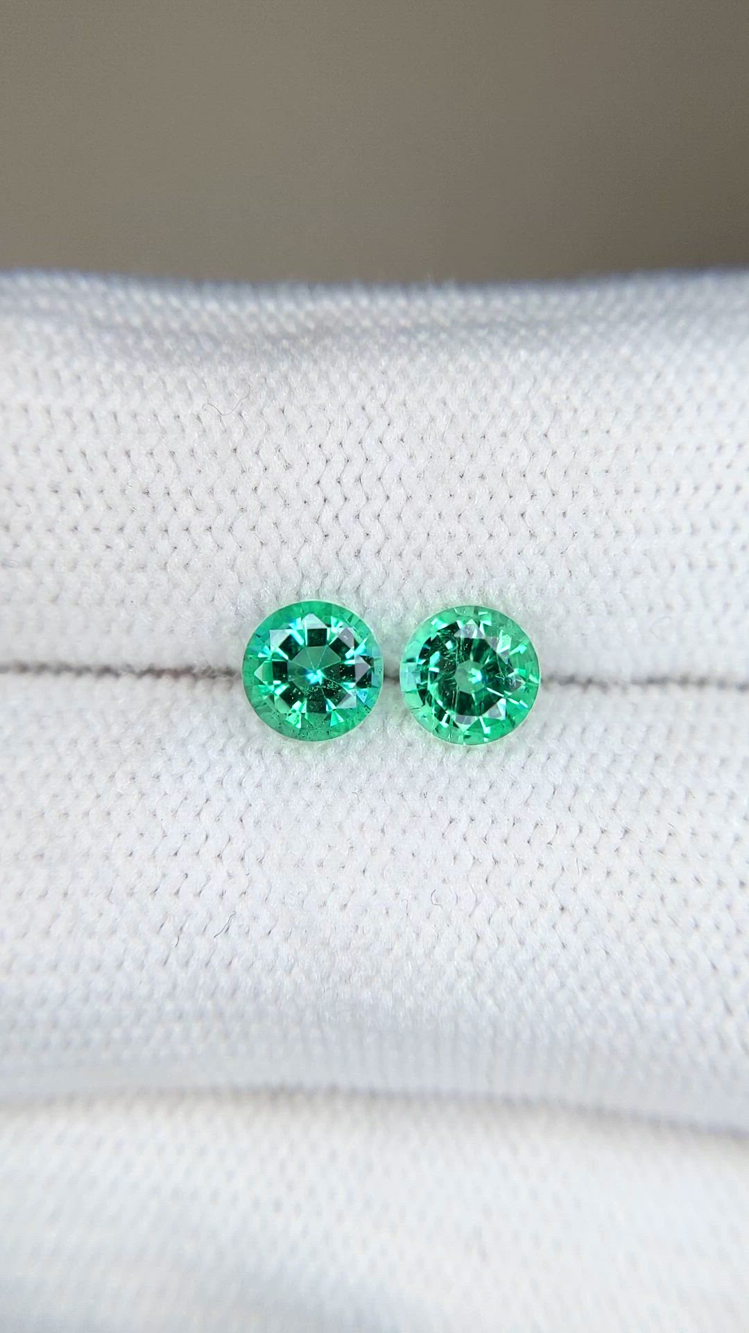 1.21 Ct.Tw.Total Carat Weight Emerald Pair from Zambia Size Video