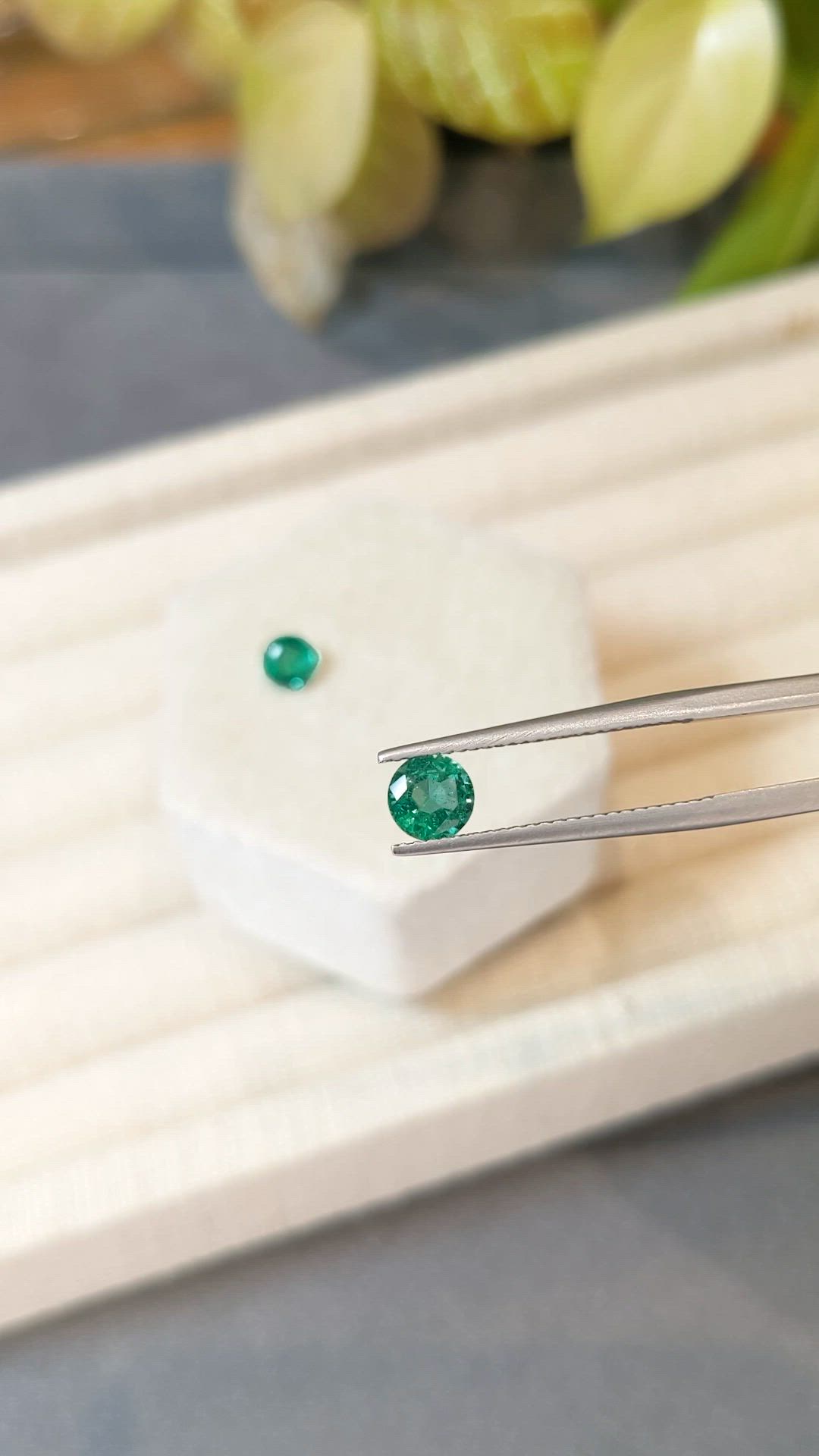 1.22 Ct.Tw.Total Carat Weight Emerald Pair from Zambia Size Video