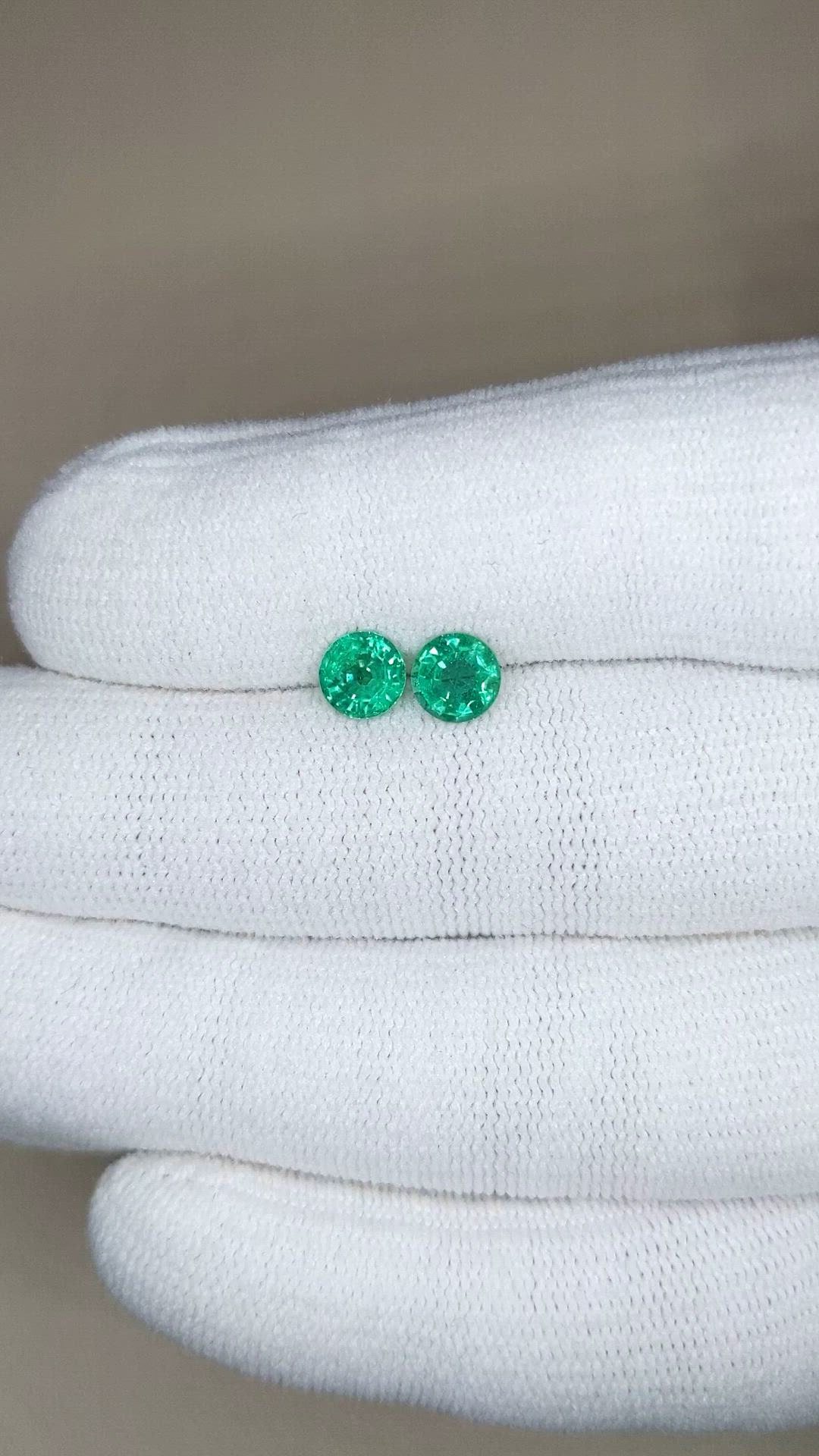 1.22 Ct.Tw.Total Carat Weight Emerald Pair from Zambia Size Video