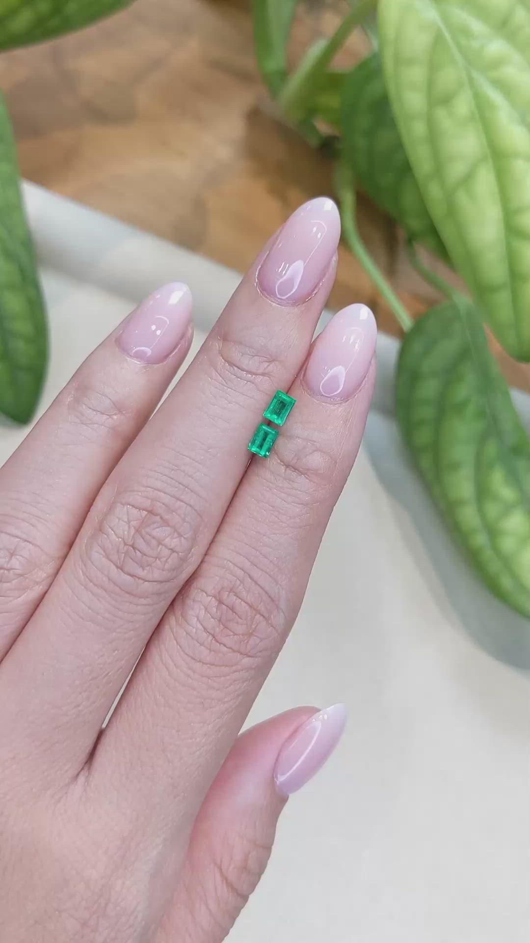 0.54&nbsp;Ct.Tw.Total Carat Weight Emerald Pair from Afghanistan Size Video