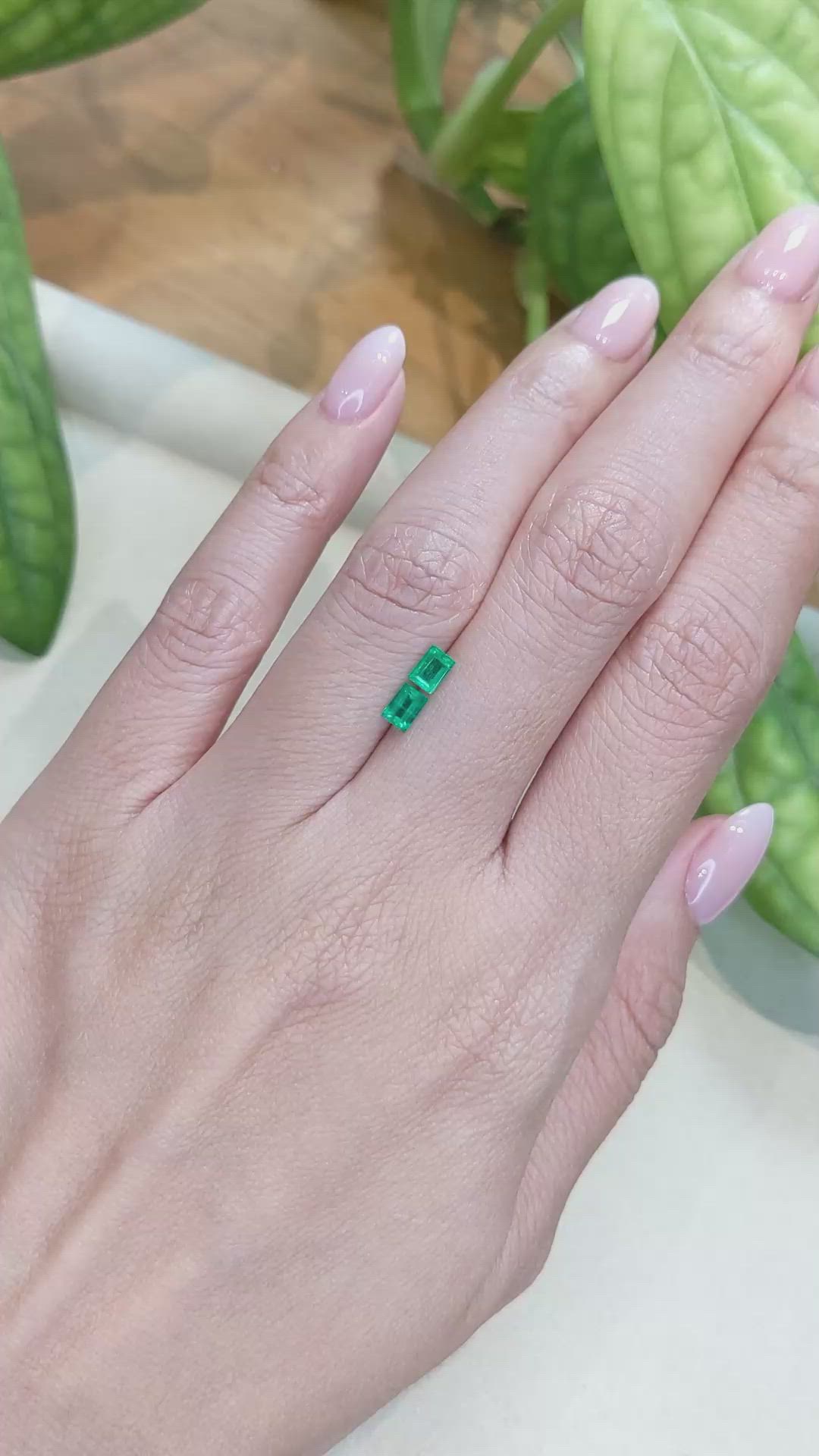 0.54&nbsp;Ct.Tw.Total Carat Weight Emerald Pair from Afghanistan Size Video