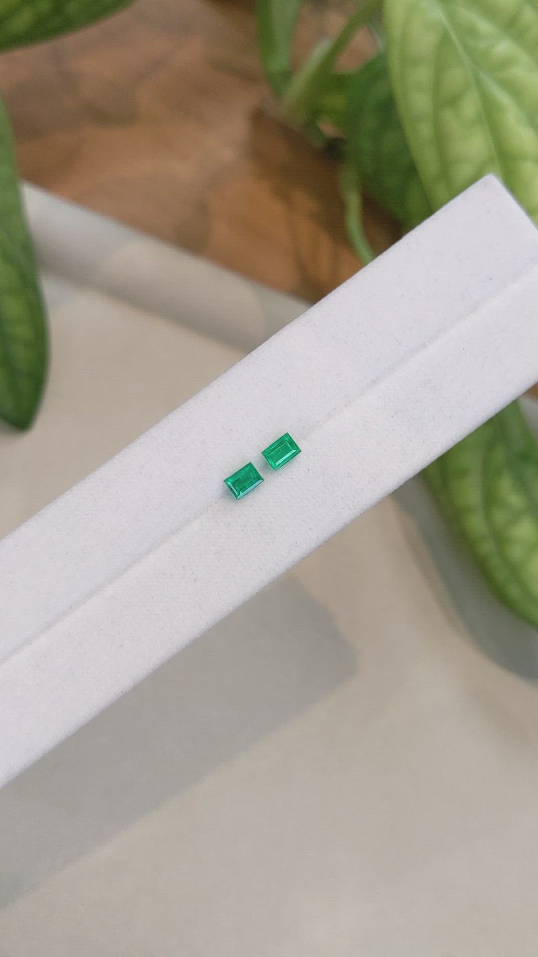 0.54&nbsp;Ct.Tw.Total Carat Weight Emerald Pair from Afghanistan Size Video