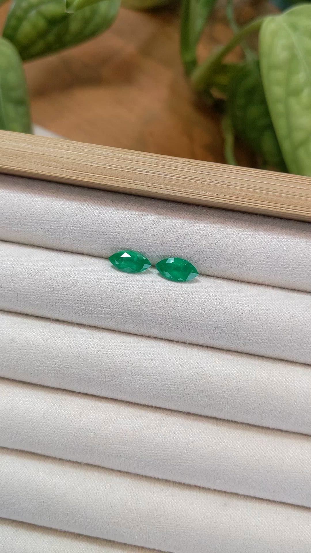 1.90 Ct.Tw.Total Carat Weight Emerald Pair from Zambia Size Video