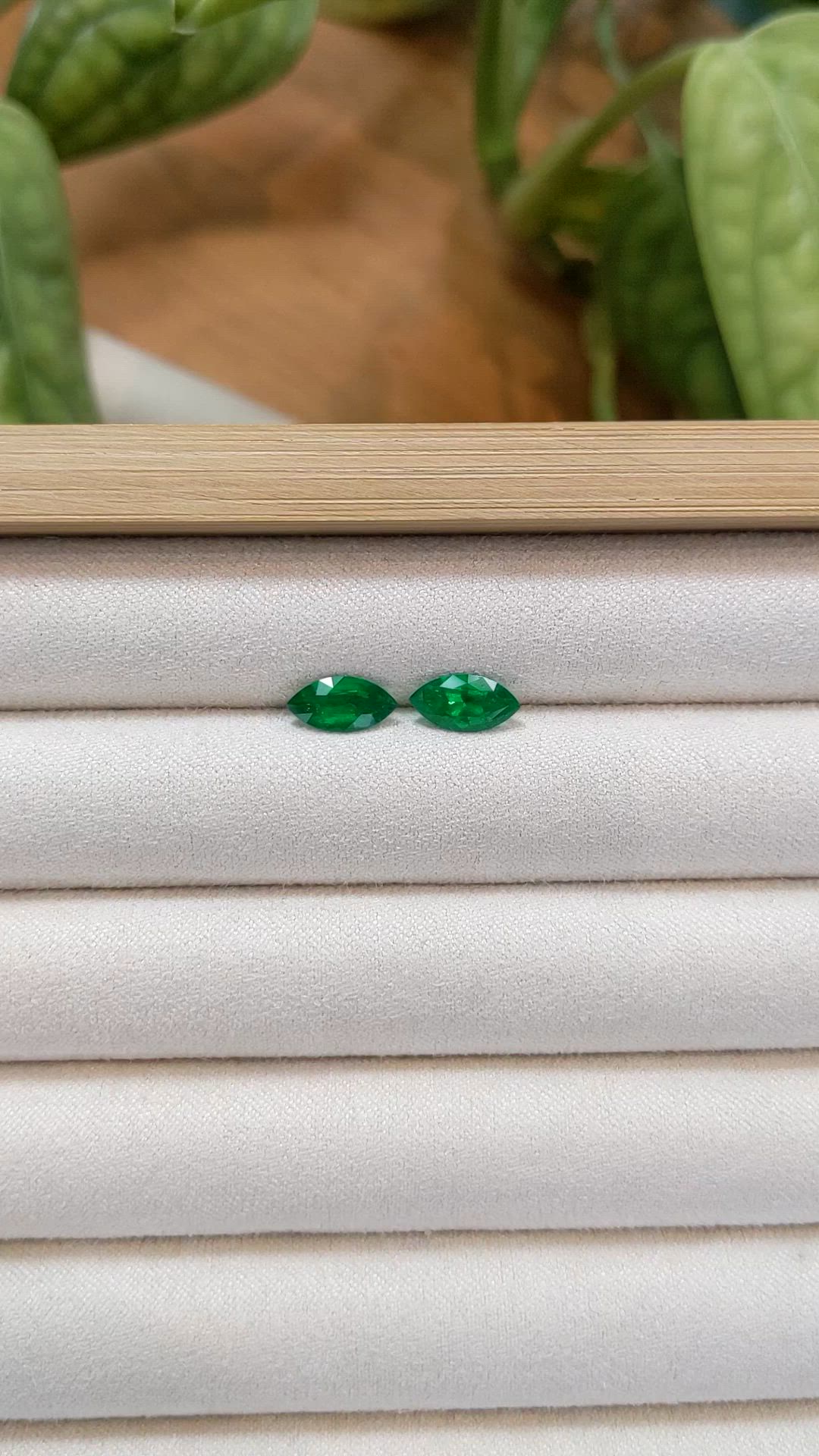 1.68 Ct.Tw.Total Carat Weight Emerald Pair from Zambia Size Video