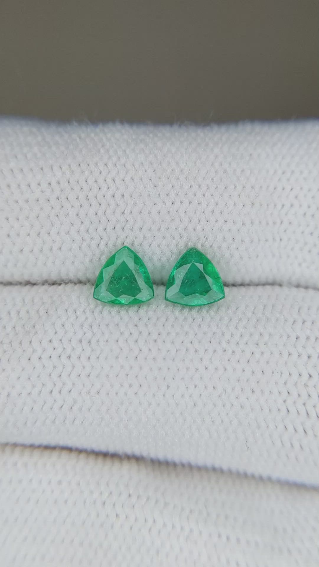 0.83 Ct.Tw.Total Carat Weight Emerald Pair from Zambia Size Video