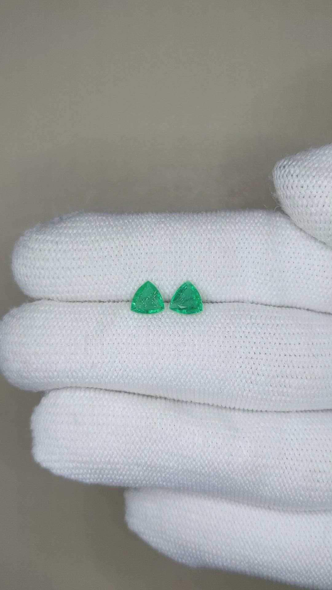 0.83 Ct.Tw.Total Carat Weight Emerald Pair from Zambia Size Video